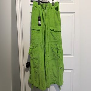 Women’s Green Cargo Pants- Wide legged